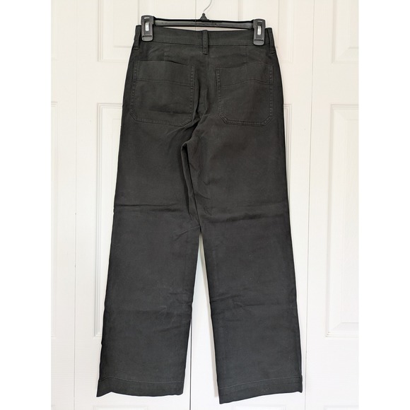 J. Crew Sailor Slim‎ Wide Leg Chino Pants Womens Size 24 Black NWT $118 BY637 - Picture 3 of 7